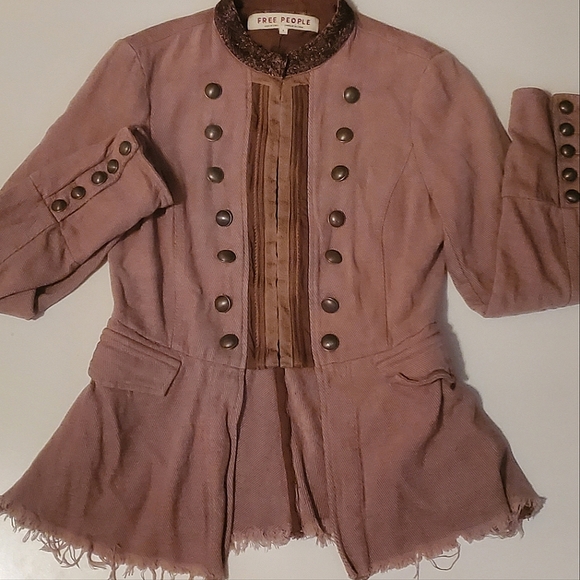 OFFER🌸 Free People Military Peplum Embellished Jacket, Small - Picture 5 of 7